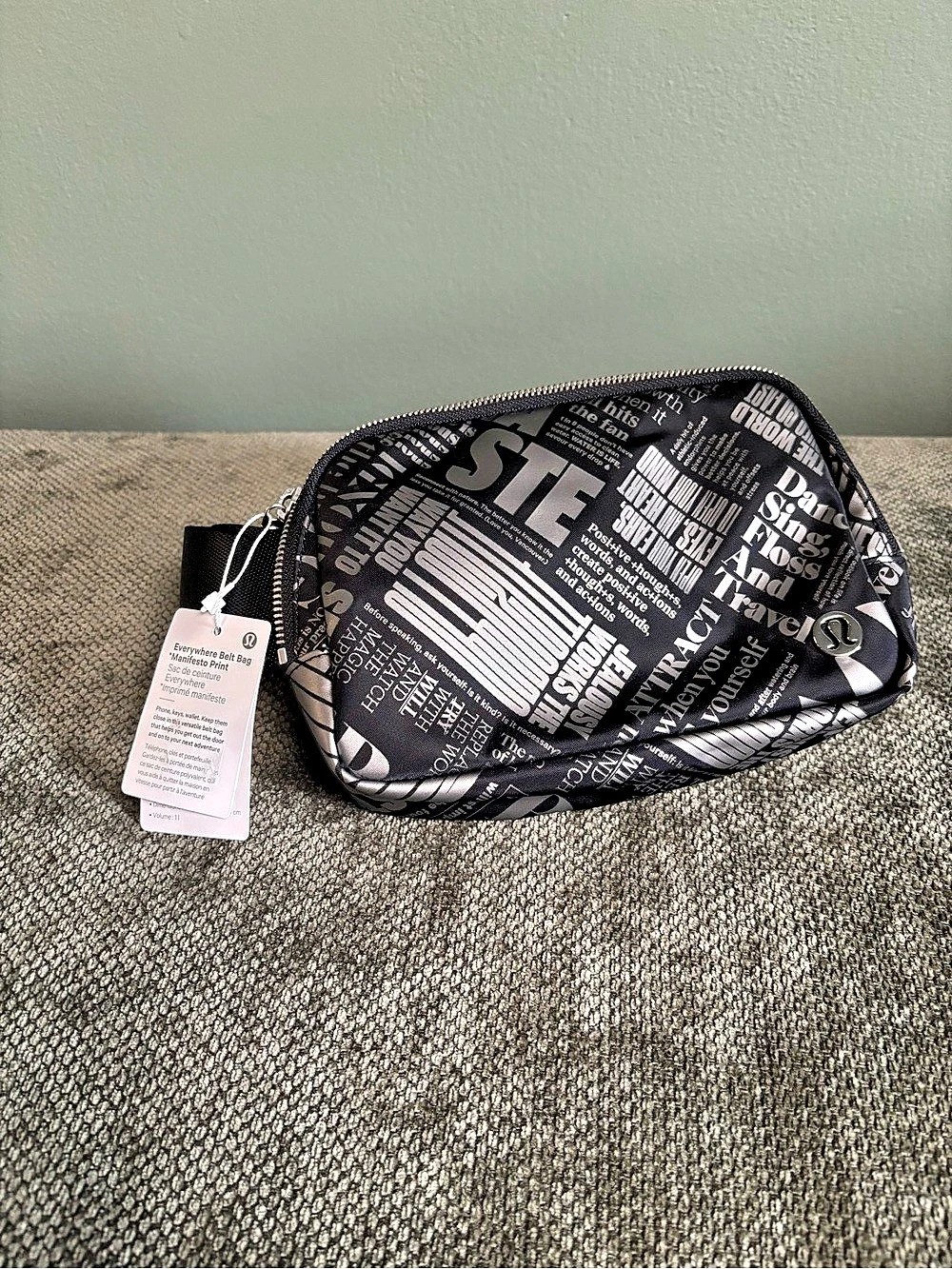 lululemon Everywhere Belt Bag 1L Black & White NWT